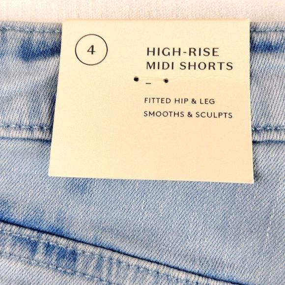 Universal Thread High Rise Acid Wash Frayed Hem Denim Shorts New Size 4 - Picture 6 of 11
